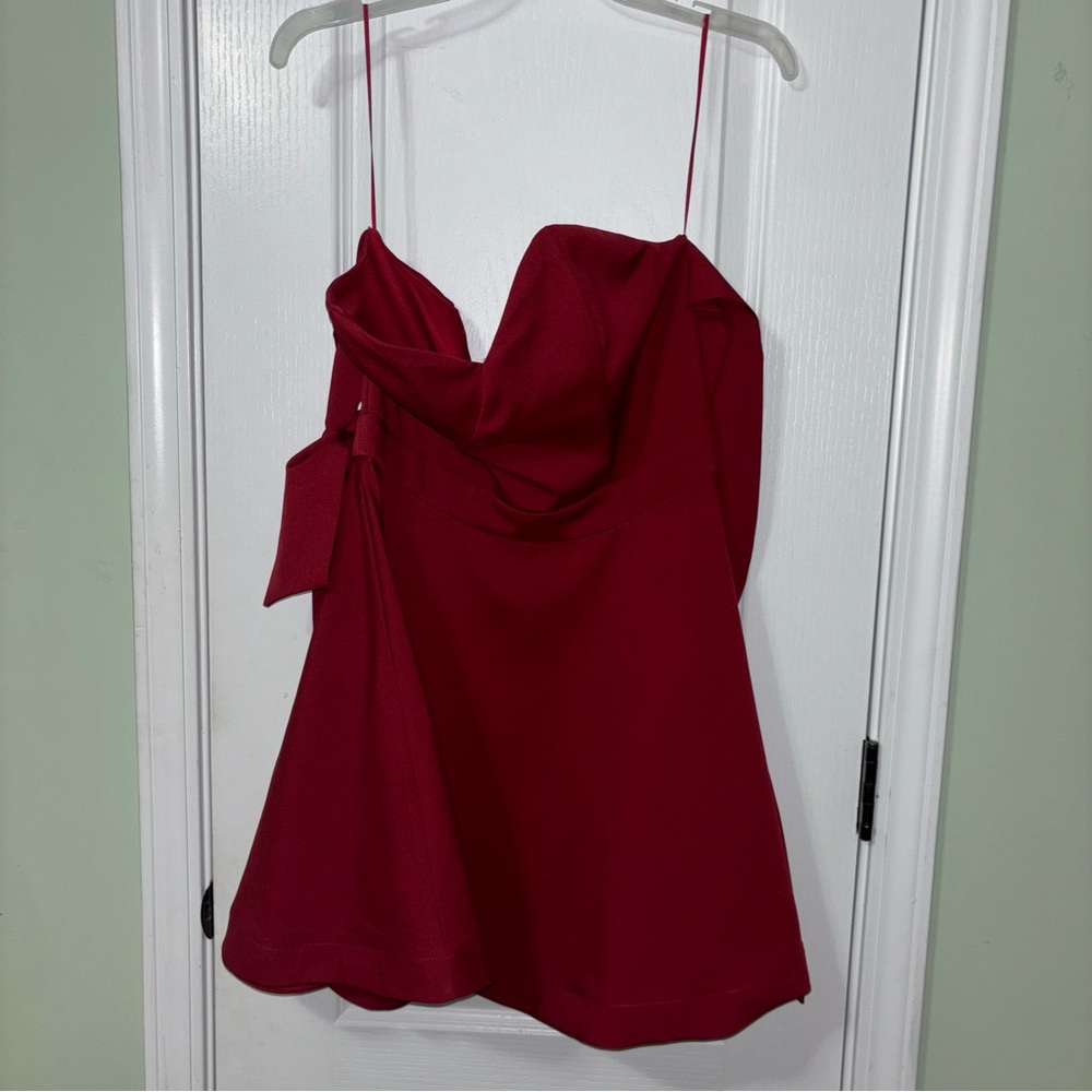 Red off the shoulder dress